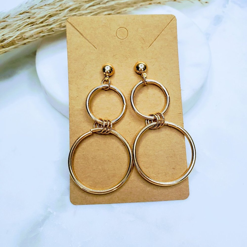 5 for $25 Gold Color Geometric Statement Earrings - Picture 4 of 8